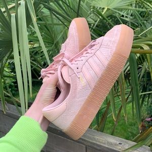 Adidas Leather Sambas Rose with Creeper Sole